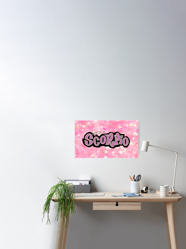 scorpio bratz style - iconic pink glitter font logo cute y2k aesthetic  Poster for Sale by sweetnsourbunny