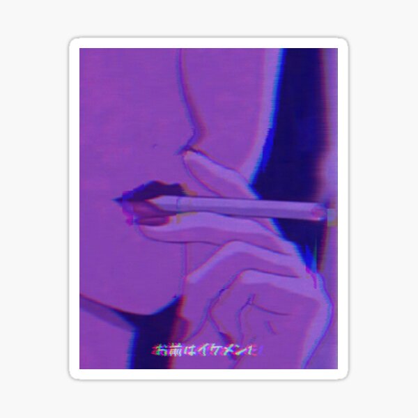 Bad Anime Girl Vaporwave style Sticker