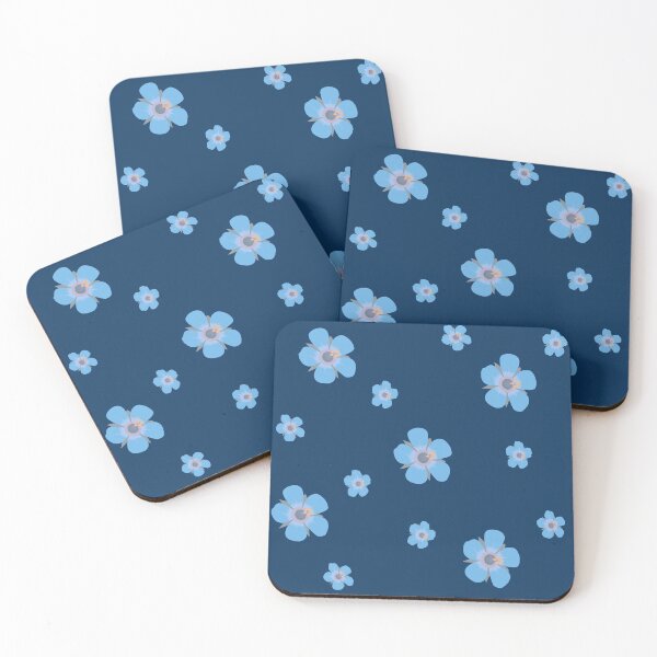 Item preview, Light Blue Flower Petals Pattern Dark Blue Background designed and sold by AmbroseAnn.
