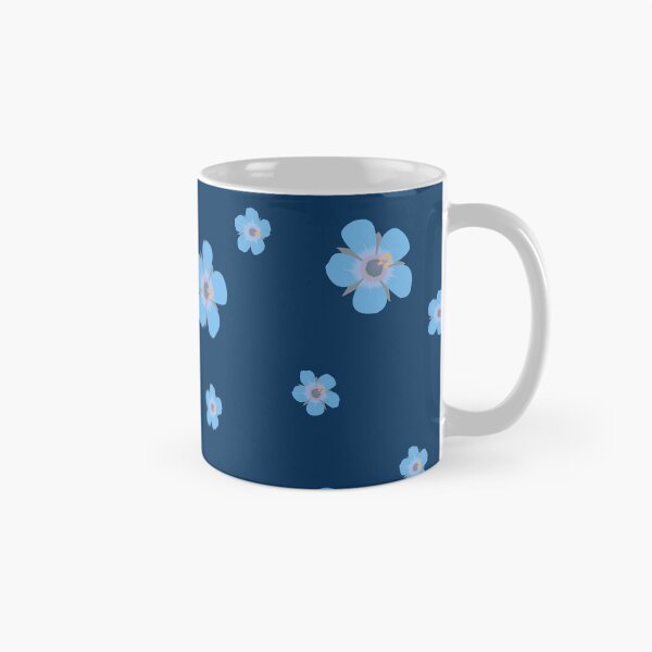 Item preview, Light Blue Flower Petals Pattern Dark Blue Background designed and sold by AmbroseAnn.