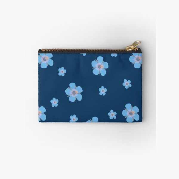 Item preview, Light Blue Flower Petals Pattern Dark Blue Background designed and sold by AmbroseAnn.