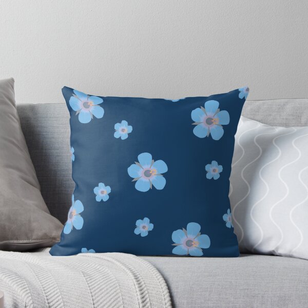 Item preview, Light Blue Flower Petals Pattern Dark Blue Background designed and sold by AmbroseAnn.
