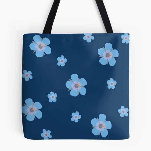 Item preview, Light Blue Flower Petals Pattern Dark Blue Background designed and sold by AmbroseAnn.