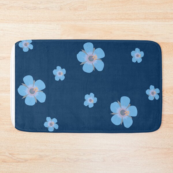 Item preview, Light Blue Flower Petals Pattern Dark Blue Background designed and sold by AmbroseAnn.