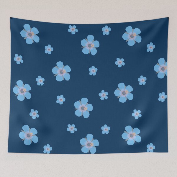 Item preview, Light Blue Flower Petals Pattern Dark Blue Background designed and sold by AmbroseAnn.