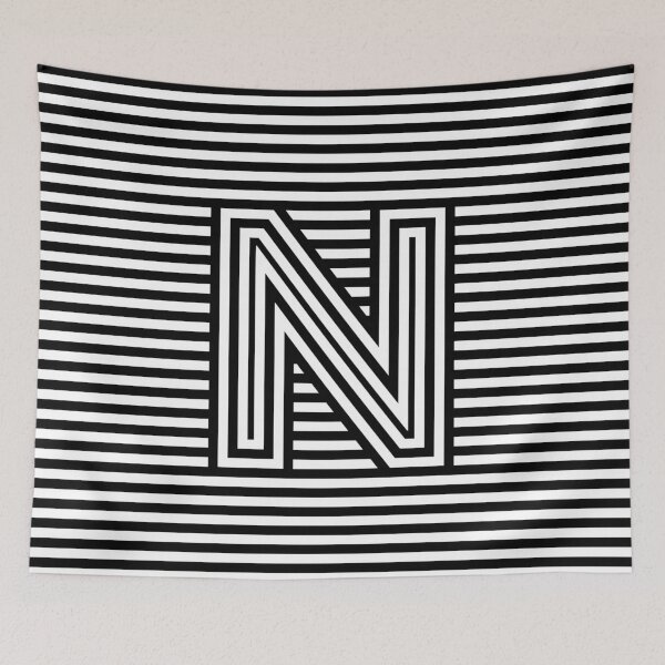 Item preview, Track - Letter N - Black and White designed and sold by raymondwarenyc.