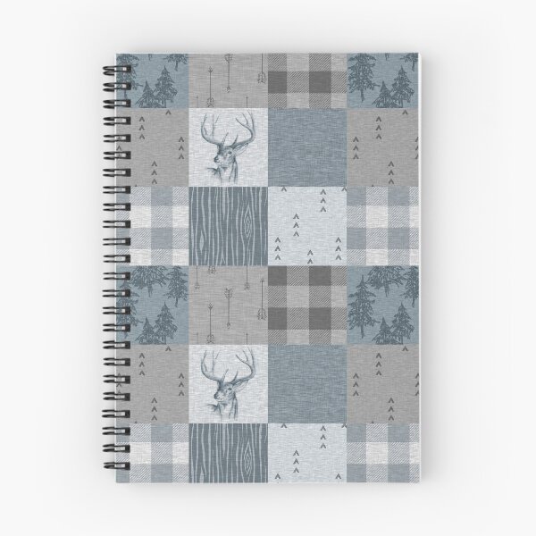 Item preview, Deer Patchwork - Rustic Blue And grey designed and sold by SugarPineDesign.