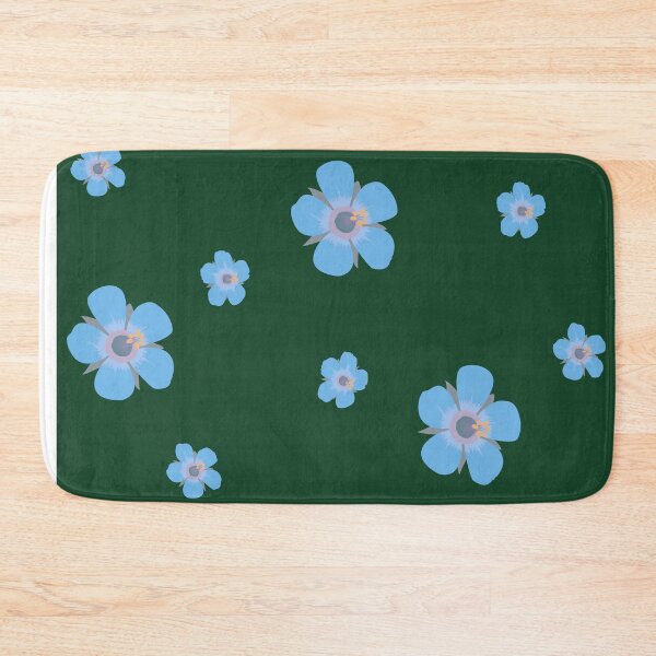Item preview, Light Blue Flower Petals Pattern Dark Green Background designed and sold by AmbroseAnn.