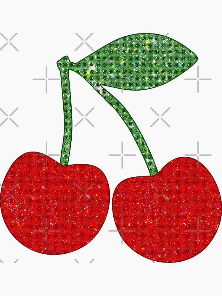 Glitter Cherries Sticker