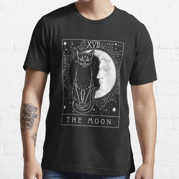 Tarot Card Crescent Moon And Cat Graphic Essential T-Shirt