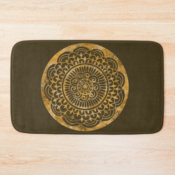 Item preview, Sunflower Sun Mandala Gold on Espresso  designed and sold by ArtByDrax.