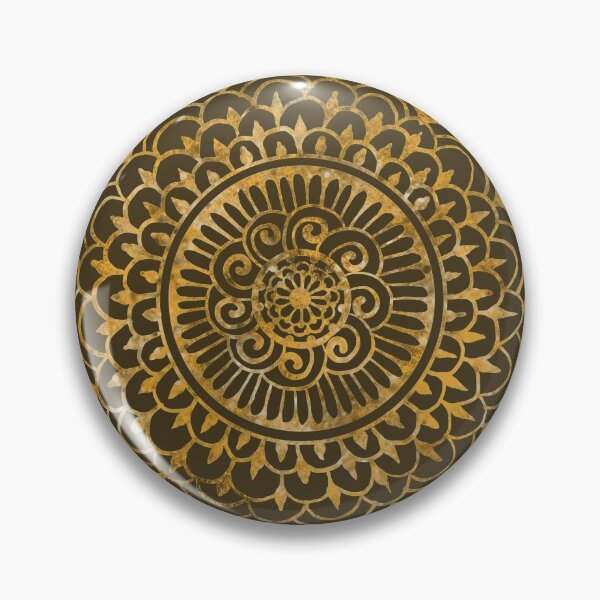 Item preview, Sunflower Sun Mandala Gold on Espresso  designed and sold by ArtByDrax.
