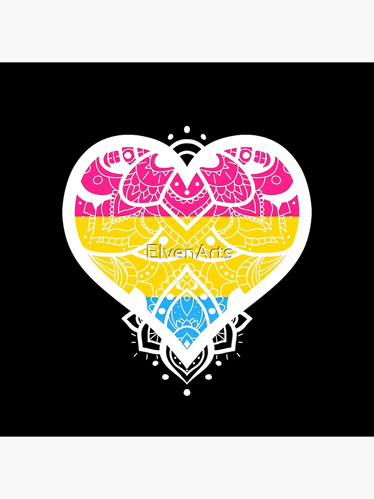 Pride Heart Mandala Pansexual Poster By Elvenarts Redbubble