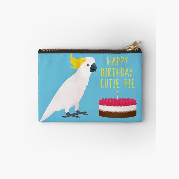 Item preview, Happy birthday, cutie pie cockatoo with a cheesecake designed and sold by Tefra.