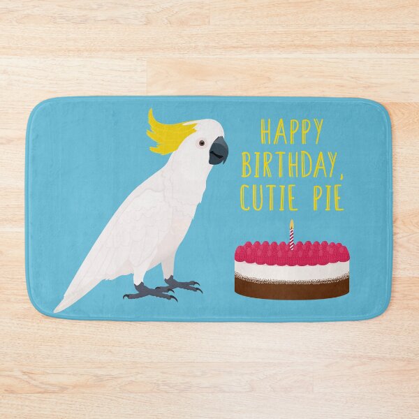 Item preview, Happy birthday, cutie pie cockatoo with a cheesecake designed and sold by Tefra.