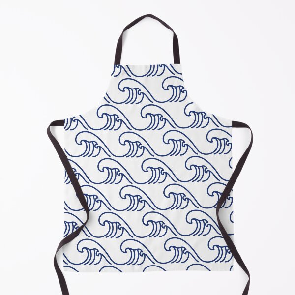 Item preview, Wave Sashiko Seamless Indigo Dye Pattern designed and sold by dreamiedesire.