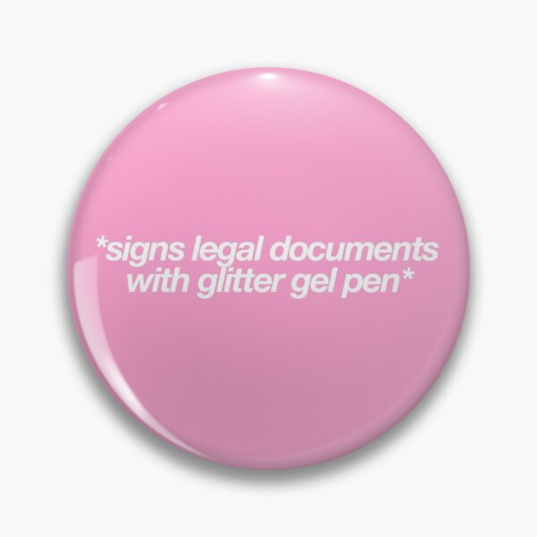 Signs Legal Documents With Glitter Gel Pen Pin