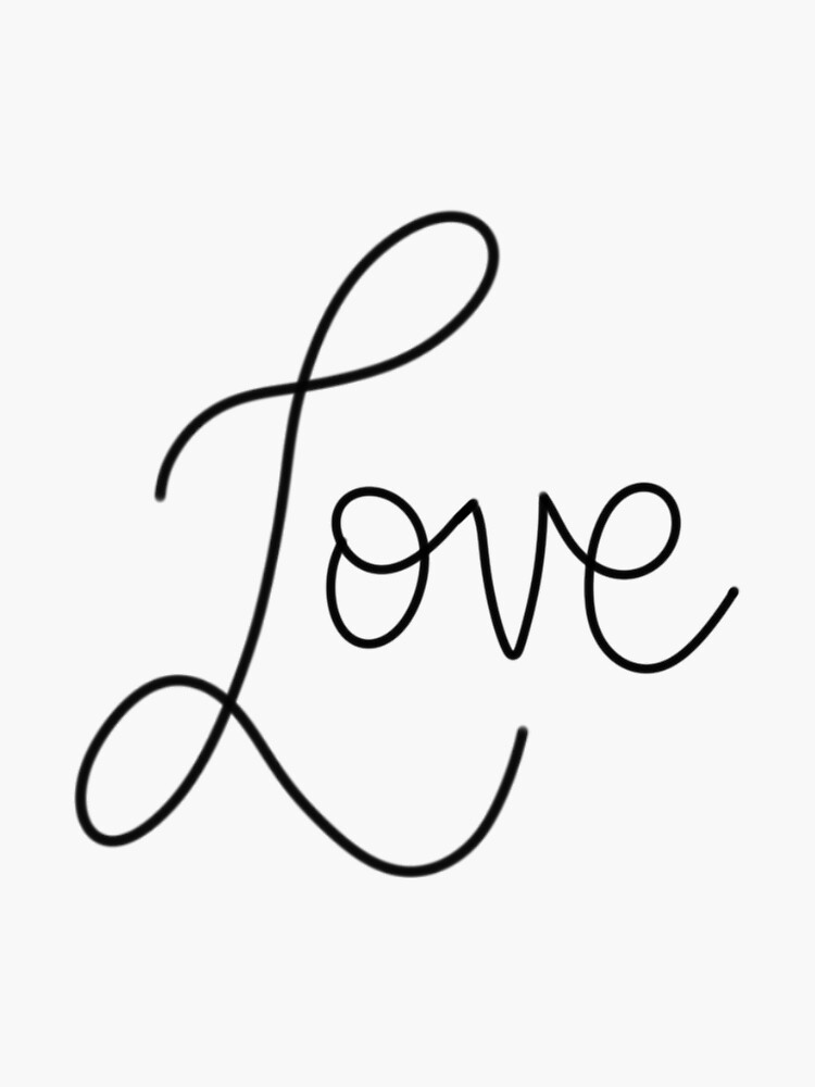 "cursive love sticker" Sticker for Sale by teresadoesart Redbubble