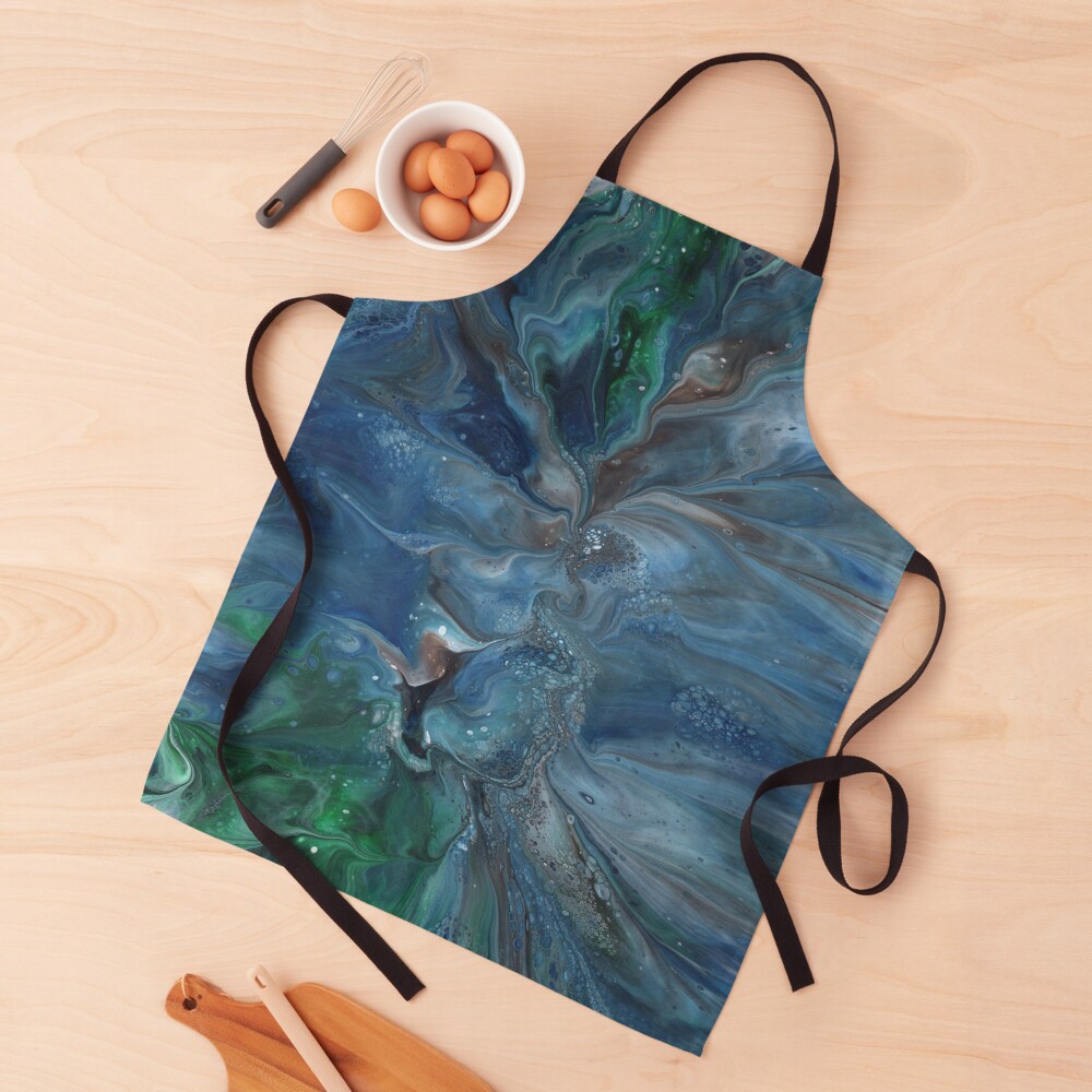 Crosscurrent: ocean river fluid art Apron