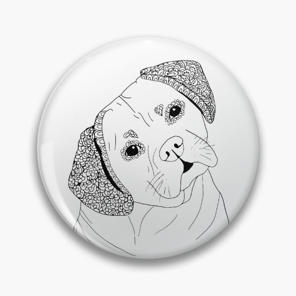 Item preview, Puggle Dog | Zentangle Artwork | Black and white | pattern designed and sold by hayleylauren.
