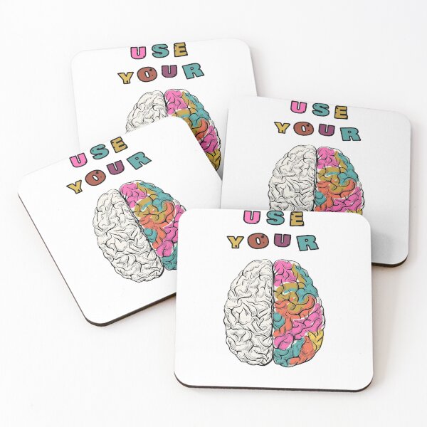 Item preview, Use your brains. Left and right hemisphere of human brain.  designed and sold by Liss Art Studio.