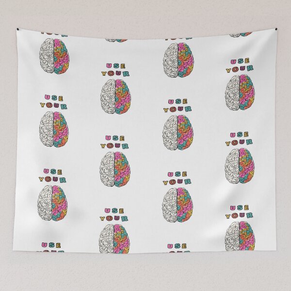 Item preview, Use your brains. Left and right hemisphere of human brain.  designed and sold by Liss Art Studio.