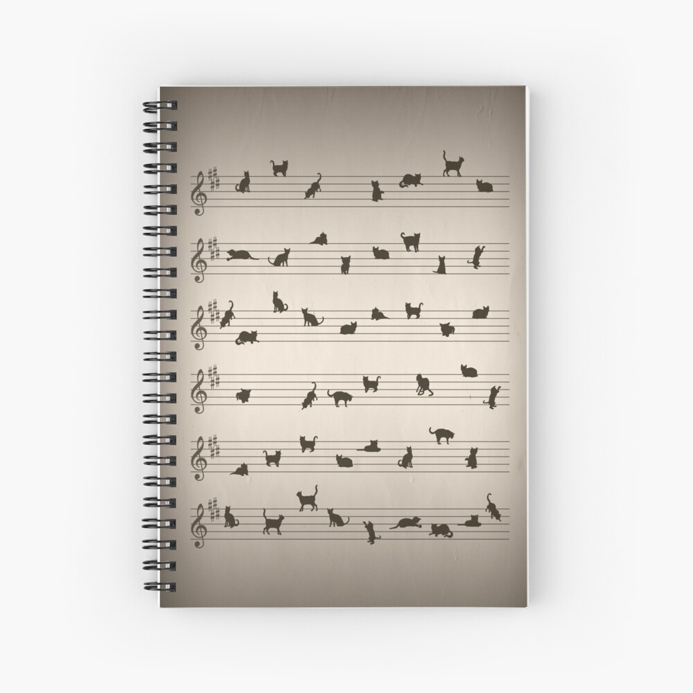 Cat Song Music Spiral Notebook