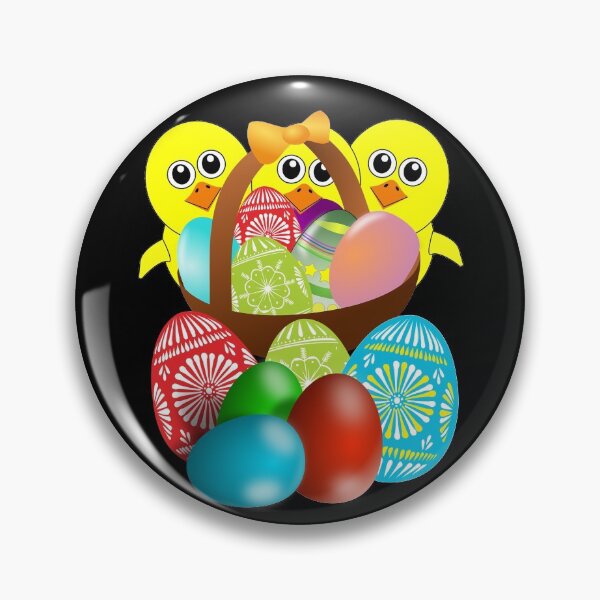 Item preview, Chick with Easter Eggs in Basket designed and sold by TigsArts.