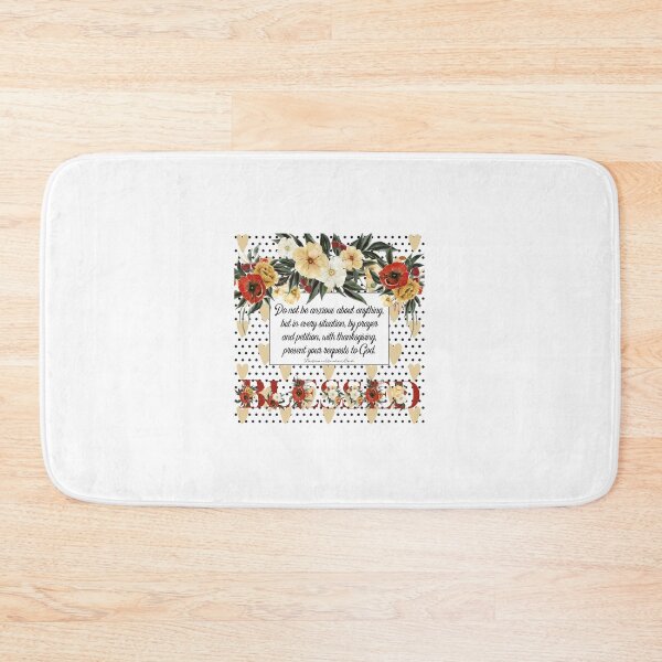 Item preview, Do Not Be Anxious, neat font, Blessed, flowers, hearts, black dots designed and sold by 1NationUnderGod.
