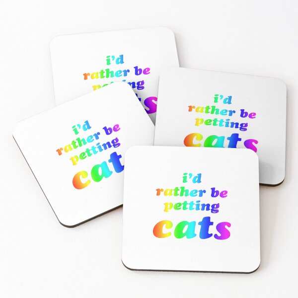 Item preview, 'I'd Rather Be Petting Cats' Rainbow designed and sold by Bumblefuzzies.