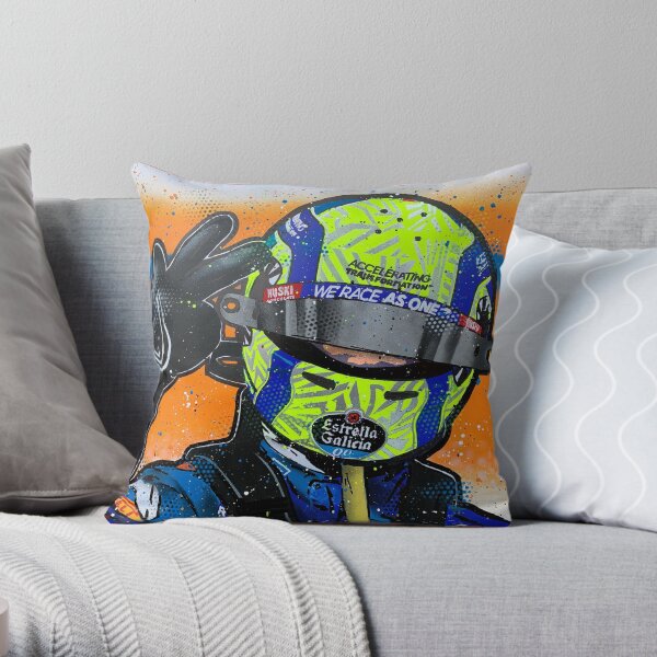 Lando Norris 2020 - McLaren graffiti painting by DRAutoArt Throw Pillow