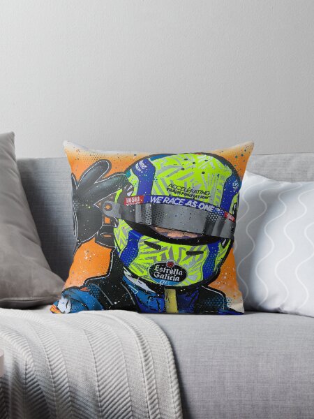 Lando Norris 2020 - McLaren graffiti painting by DRAutoArt Throw Pillow