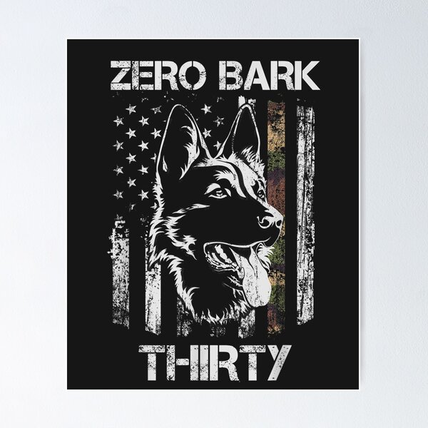 Zero Bark Thirty American Military Dog Unit K-9 Usa Flag T-Shirt