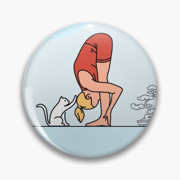 Item preview, YOGA PRACTICE WITH CAT Forwarding bend pose designed and sold by Trio's Stuff.