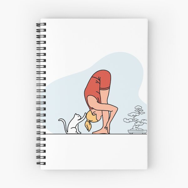 Item preview, YOGA PRACTICE WITH CAT Forwarding bend pose designed and sold by Trio's Stuff.