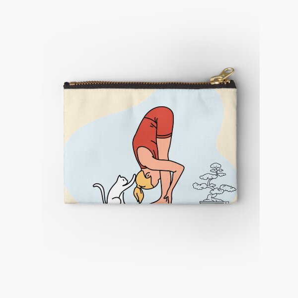 Item preview, YOGA PRACTICE WITH CAT Forwarding bend pose designed and sold by Trio's Stuff.