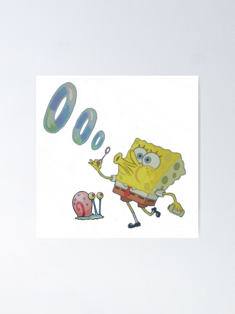 Spongebob And Gary Poster By Emilylao Redbubble 7303