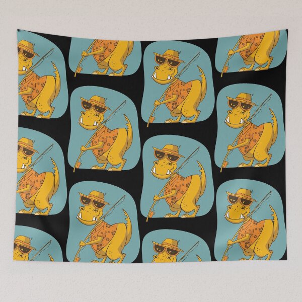 Item preview, fresh dinosaur fishing man  designed and sold by pirminio.
