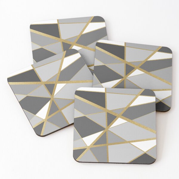 Item preview, Abstract grey design with Gold beige stripes.  decorating, design designed and sold by jayne0524.