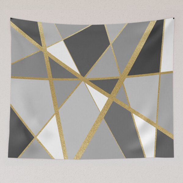 Item preview, Abstract grey design with Gold beige stripes.  decorating, design designed and sold by jayne0524.