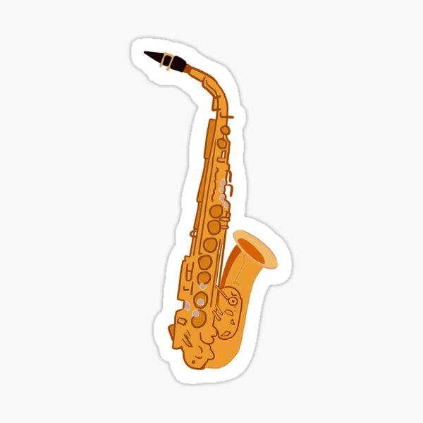 AB Saxophone and Trumpet Dancing Cartoon Classic Round Sticker, Zazzle