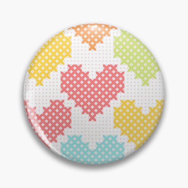 Item preview, Pastel colored cross stitch hearts on white designed and sold by natalyon.