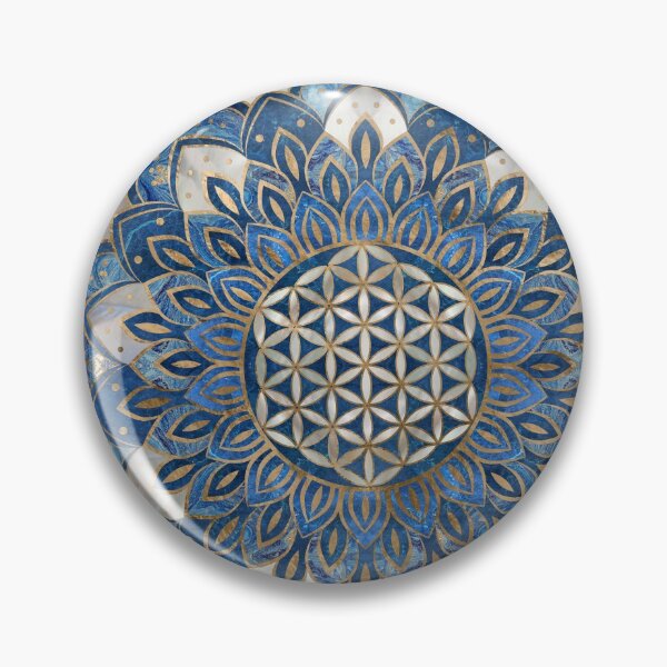 Item preview, Flower of Life in Lotus - Blue Marble and Pearl designed and sold by k9printart.