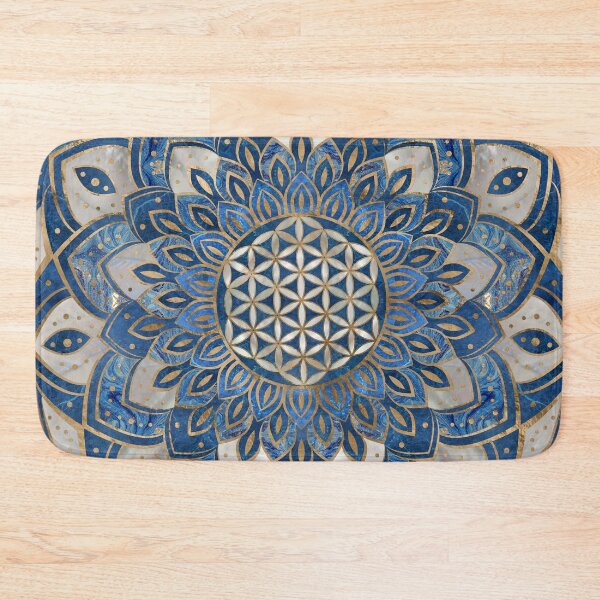 Item preview, Flower of Life in Lotus - Blue Marble and Pearl designed and sold by k9printart.