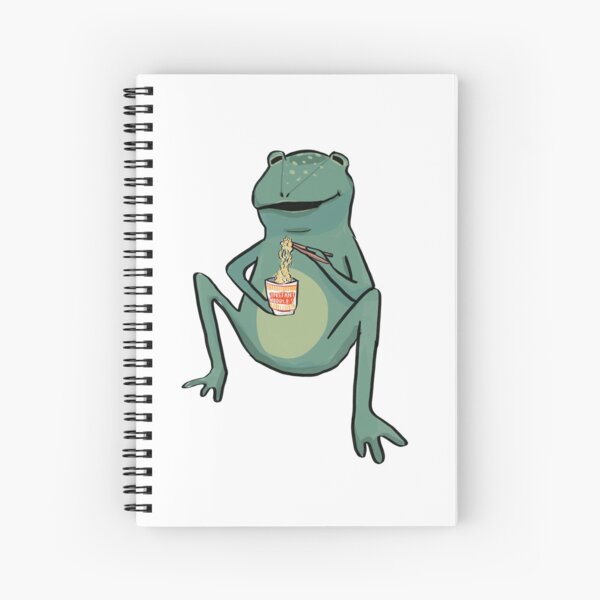 Frog eating Instant Noodles Spiral Notebook