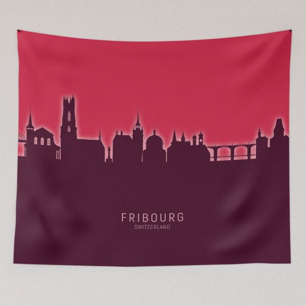 Item preview, Fribourg Switzerland Skyline designed and sold by ArtPrints.