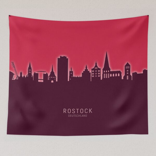 Item preview, Rostock Germany Skyline designed and sold by ArtPrints.