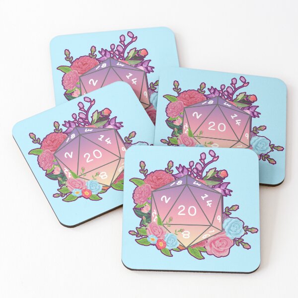 Item preview, Dungeons and Dragons Floral D20 High Roll Pastel Roses and Flowers designed and sold by curseten.