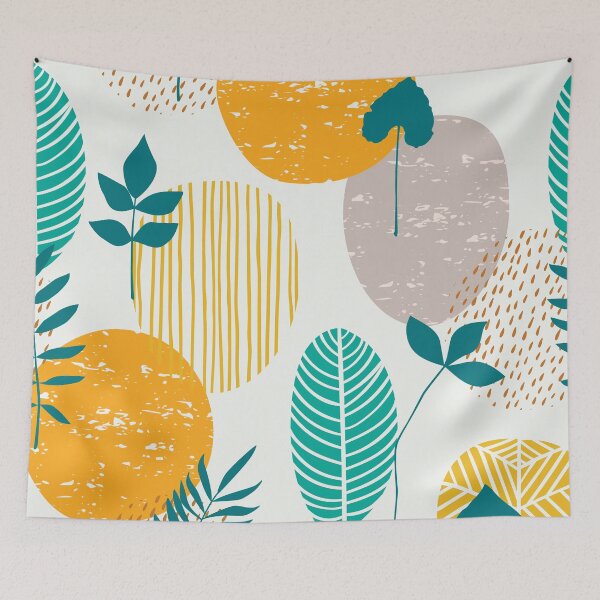 Item preview, Colourful tropical plants and flower pattern texture designed and sold by baligaia.