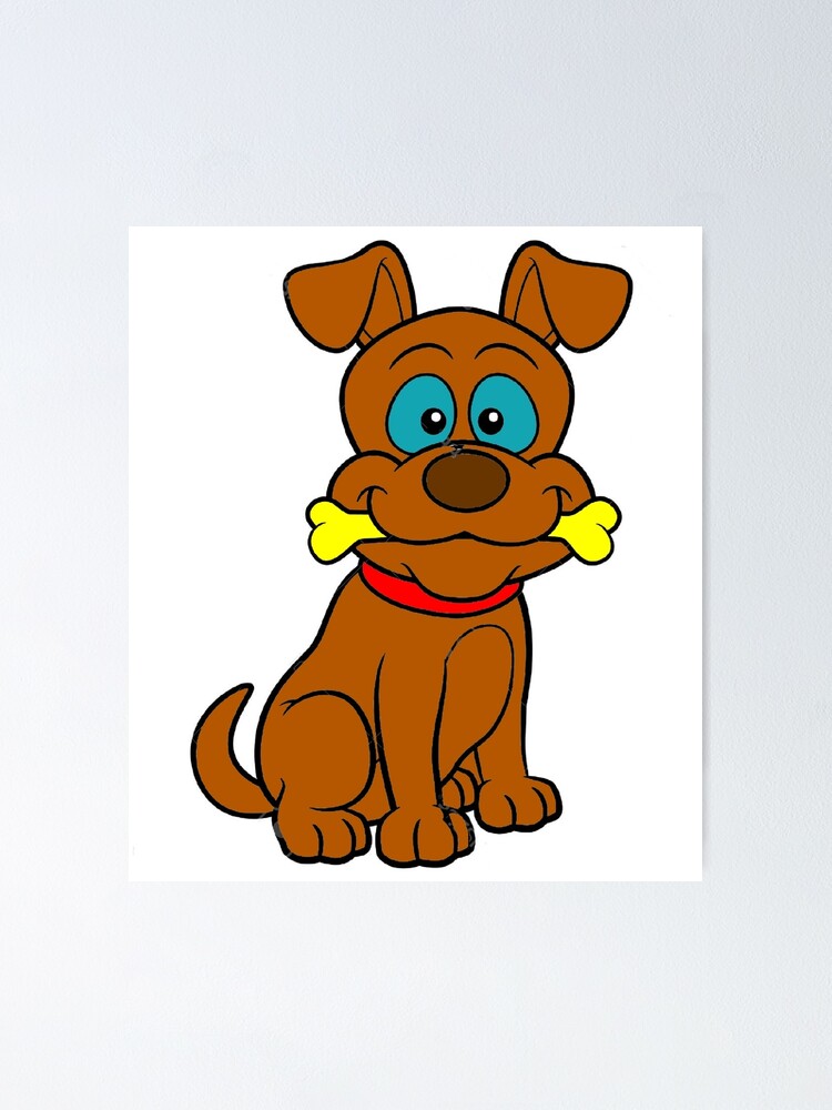 Download Dog Cartoon Poster By Mathieugrabels Redbubble